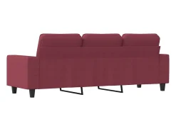 Sofá de 3 lugares tecido 180 cm vermelho tinto PT926425