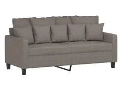 Sofá de 2 lugares tecido 140 cm cinzento-acastanhado