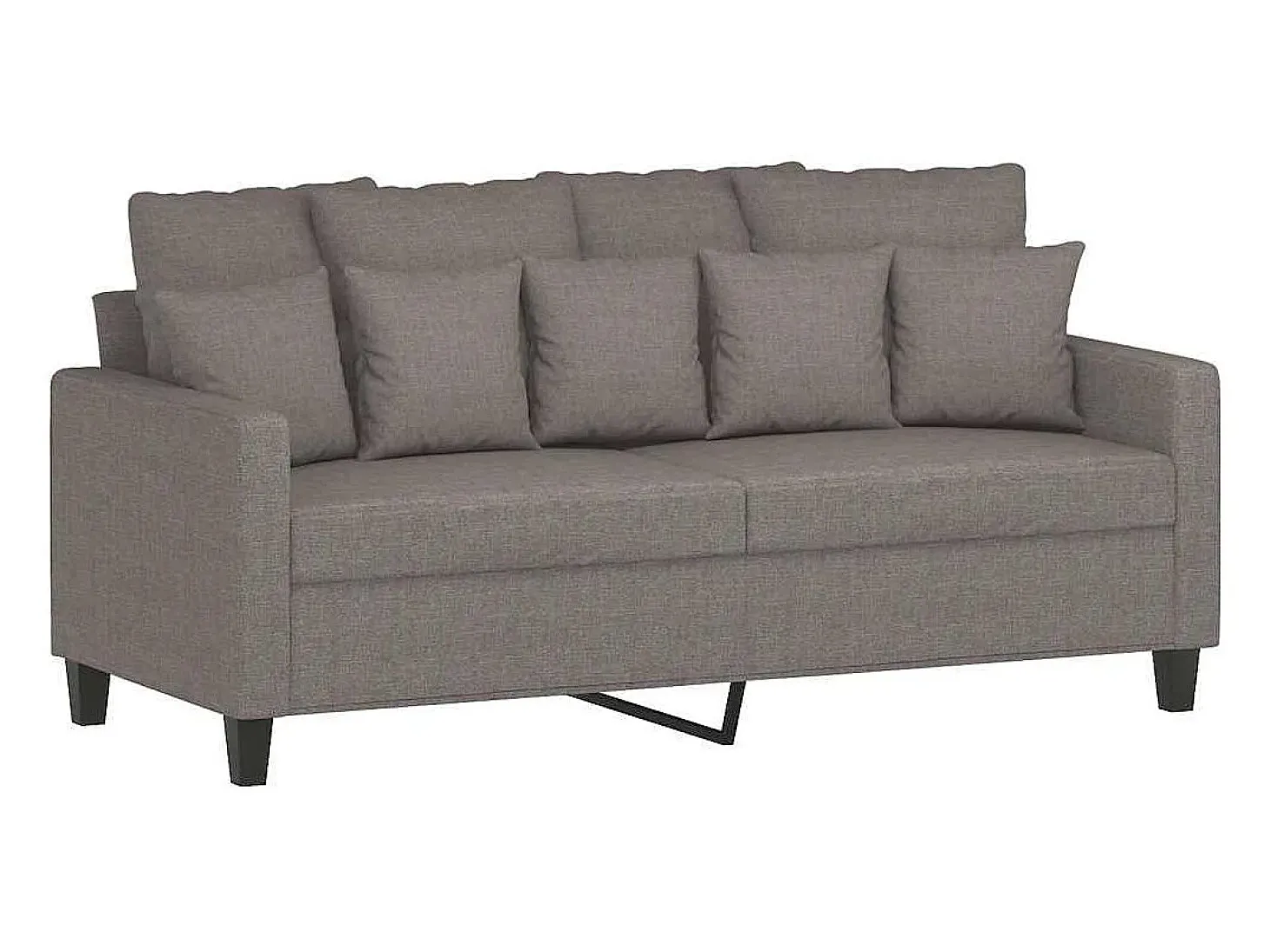 Sofá de 2 lugares tecido 140 cm cinzento-acastanhado