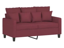 Sofá de 2 lugares tecido 120 cm vermelho tinto PT830401