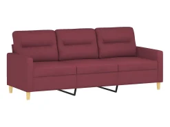 Sofá de 3 lugares tecido 180 cm vermelho tinto PT248881