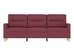 Sofá de 3 lugares tecido 180 cm vermelho tinto PT248881