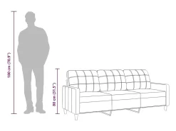 Sofá de 3 lugares tecido 180 cm cor creme