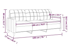 Sofá de 3 lugares tecido 180 cm cor creme