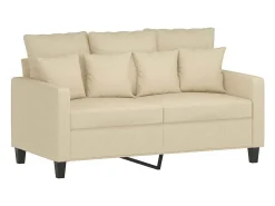 Sofá de 2 lugares tecido 120 cm cor creme