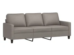 Sofá de 3 lugares tecido 180 cm cinzento-acastanhado PT430279