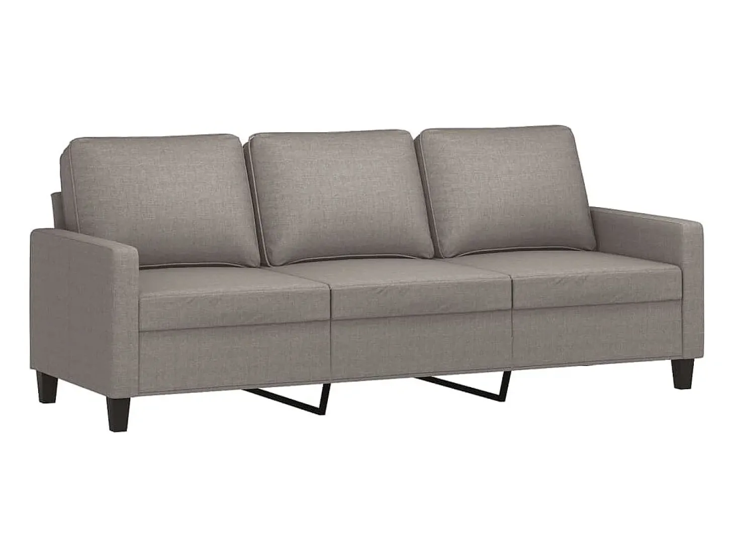 Sofá de 3 lugares tecido 180 cm cinzento-acastanhado PT430279