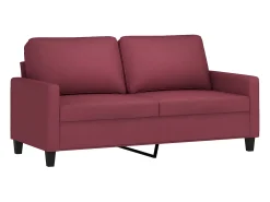 Sofá de 2 lugares tecido 140 cm vermelho tinto PT129445