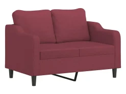 Sofá de 2 lugares tecido 120 cm vermelho tinto PT909193