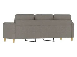 Sofá de 3 lugares tecido 180 cm cinzento-acastanhado PT739973