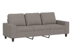 Sofá de 3 lugares tecido 180 cm cinzento-acastanhado PT636481