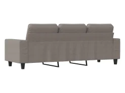 Sofá de 3 lugares tecido 180 cm cinzento-acastanhado PT636481