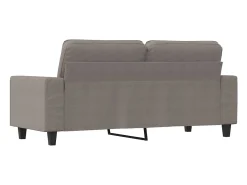 Sofá de 2 lugares tecido 140 cm cinzento-acastanhado