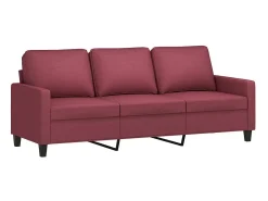 Sofá de 3 lugares tecido 180 cm vermelho tinto PT509183