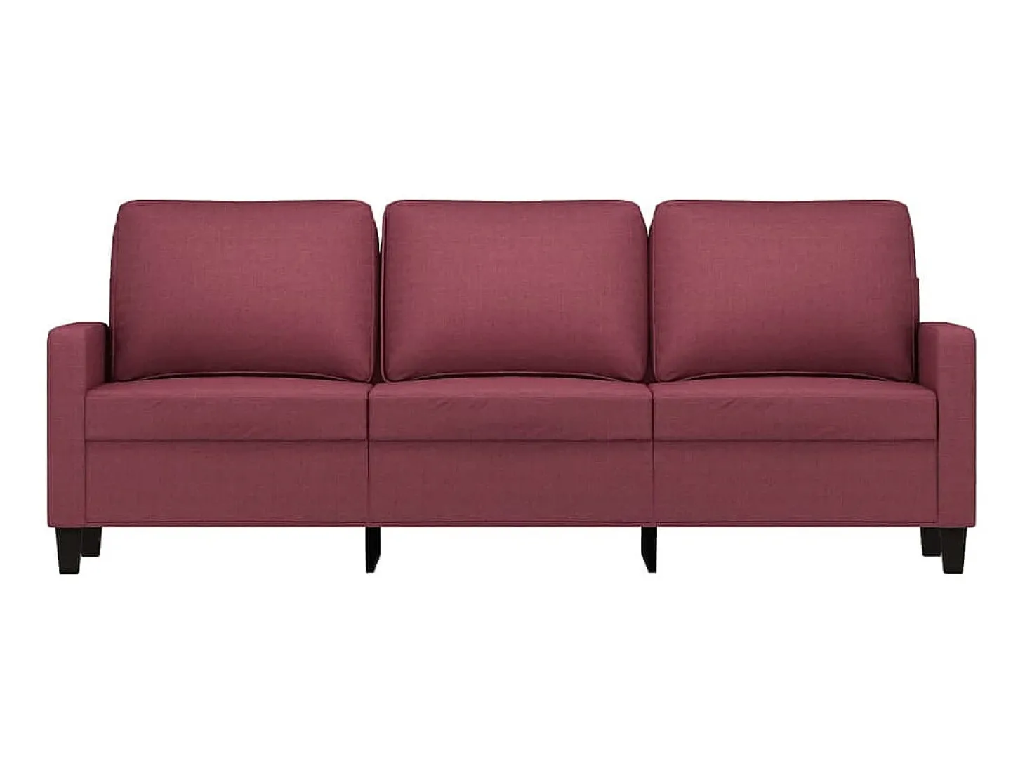 Sofá de 3 lugares tecido 180 cm vermelho tinto PT509183