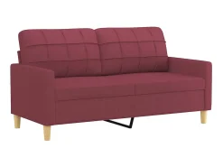 Sofá de 2 lugares tecido 140 cm vermelho tinto PT162933