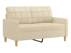 Sofá de 2 lugares tecido 120 cm cor creme