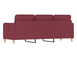 Sofá de 3 lugares tecido 180 cm vermelho tinto PT206253