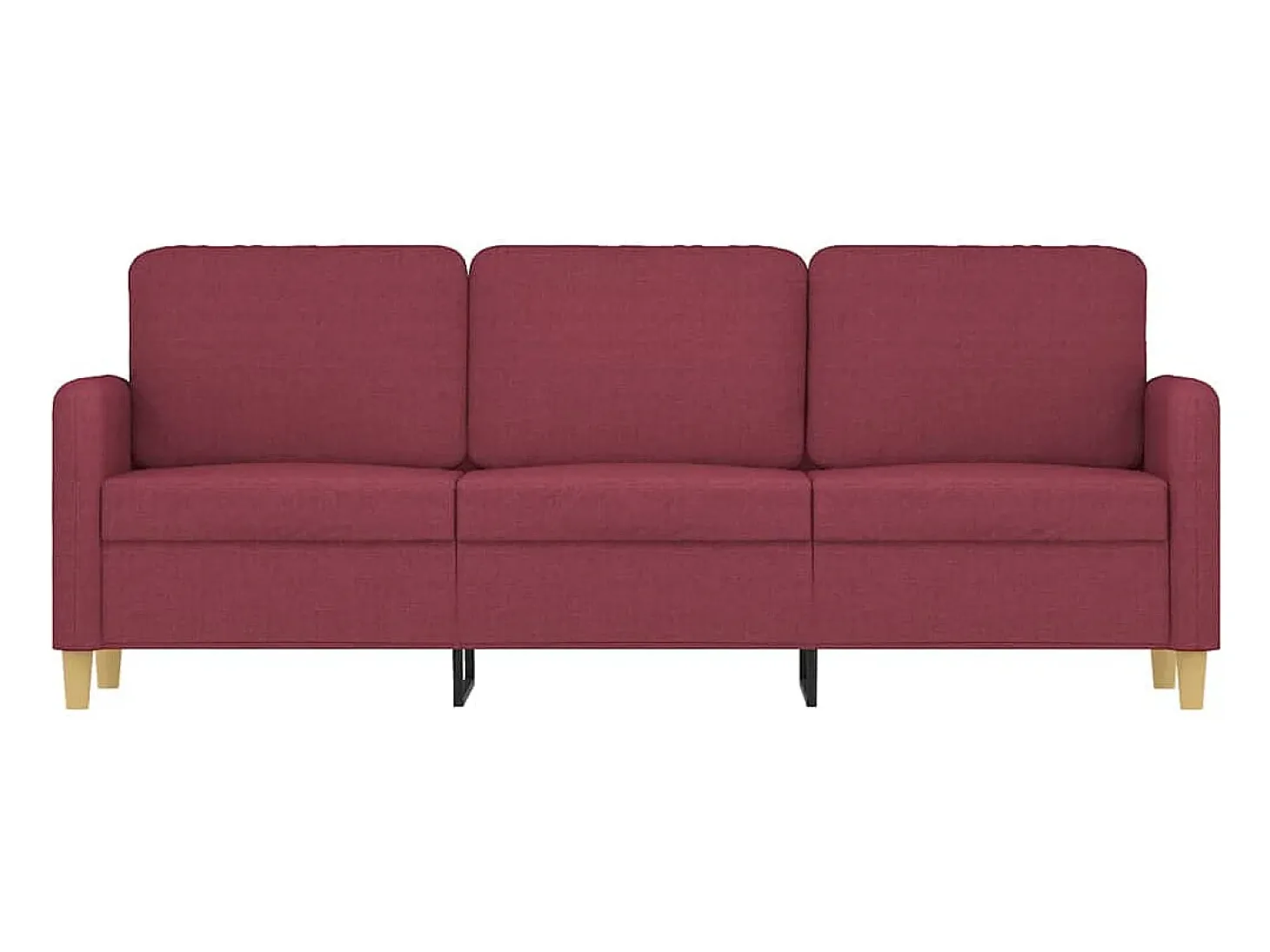 Sofá de 3 lugares tecido 180 cm vermelho tinto PT206253