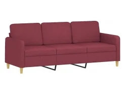 Sofá de 3 lugares tecido 180 cm vermelho tinto PT206253