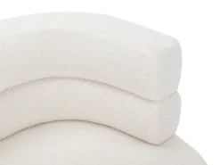 Sofá de 2 lugares tecido acabamento bouclé branco CAMEDO