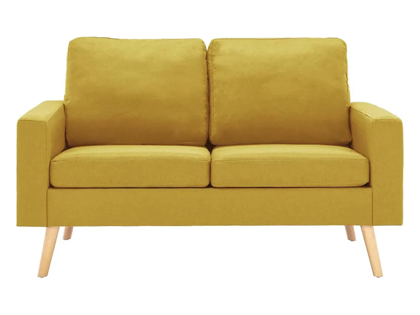 Sofá de 2 lugares tecido amarelo PT140483