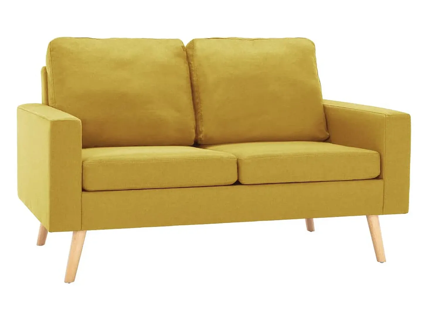 Sofá de 2 lugares tecido amarelo PT140483