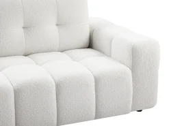 Sofá de 3 lugares tecido bouclé branco estilo design SOPELANA