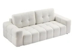 Sofá de 3 lugares tecido bouclé branco estilo design SOPELANA