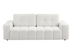 Sofá de 3 lugares tecido bouclé branco estilo design SOPELANA