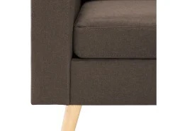 Sofá de 2 lugares tecido castanho
