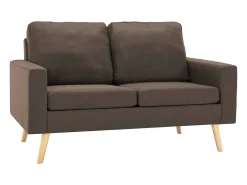 Sofá de 2 lugares tecido castanho