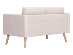 Sofá de 2 lugares tecido cor creme