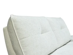 Sofá de 3 lugares tecido texturizado branco marfim encosto função avanço-recuo KELOPA