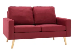 Sofá de 2 lugares tecido vermelho tinto PT351006