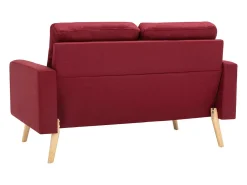 Sofá de 2 lugares tecido vermelho tinto PT351006