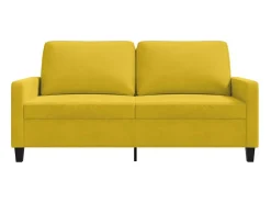 Sofá de 2 lugares veludo 140 cm amarelo