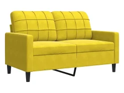 Sofá de 2 lugares veludo 120 cm amarelo PT944760