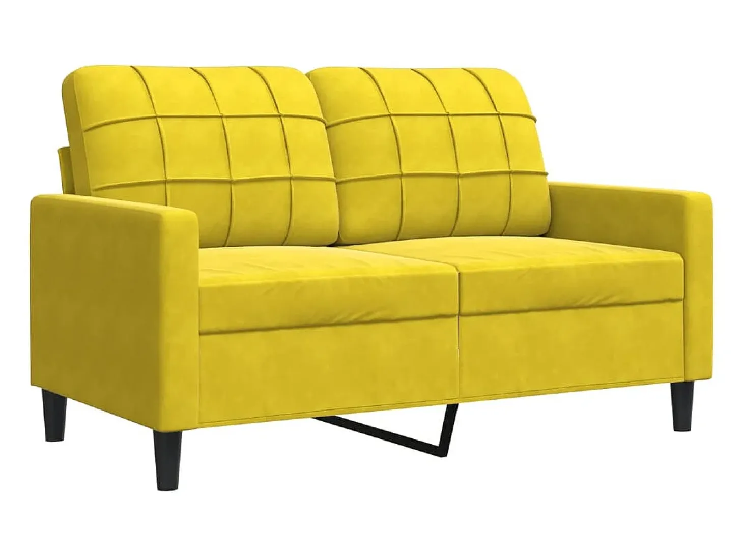 Sofá de 2 lugares veludo 120 cm amarelo PT944760