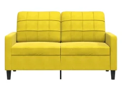 Sofá de 2 lugares veludo 120 cm amarelo PT944760
