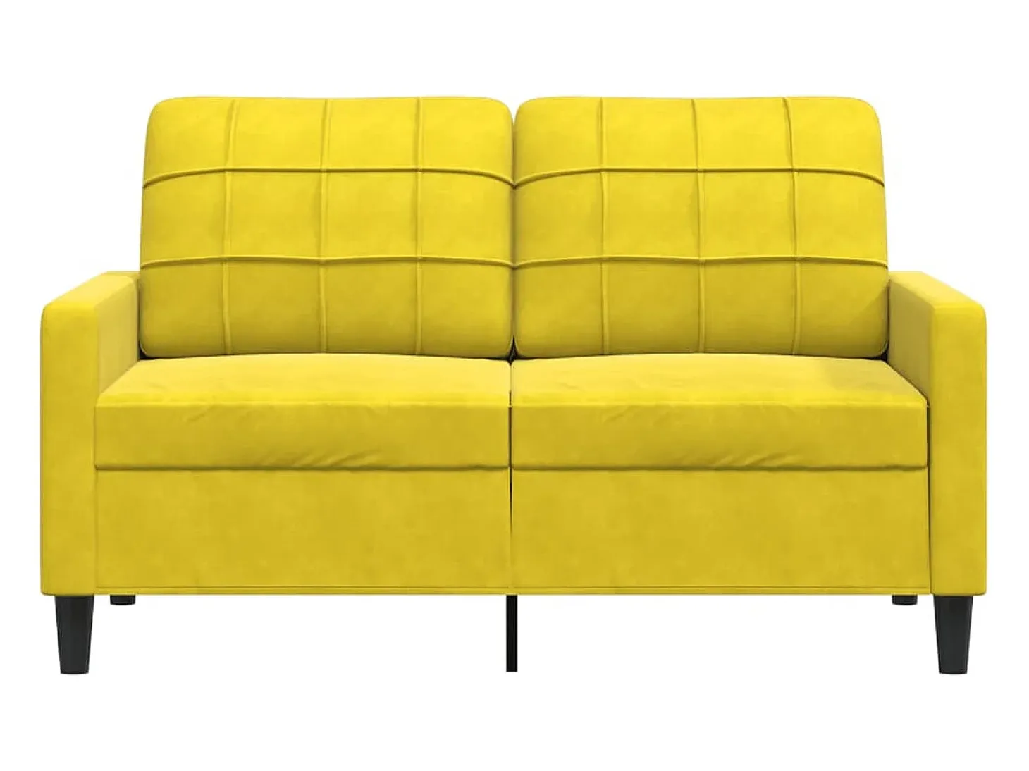 Sofá de 2 lugares veludo 120 cm amarelo PT944760