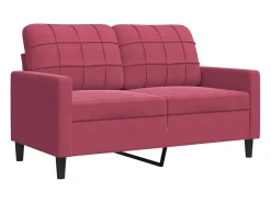 Sofá de 2 lugares veludo 120 cm vermelho tinto PT151466