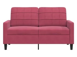 Sofá de 2 lugares veludo 120 cm vermelho tinto PT151466