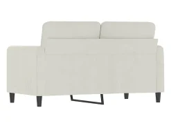 Sofá de 2 lugares veludo 120 cm cor creme