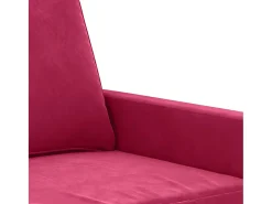 Sofá de 3 lugares veludo 180 cm vermelho tinto