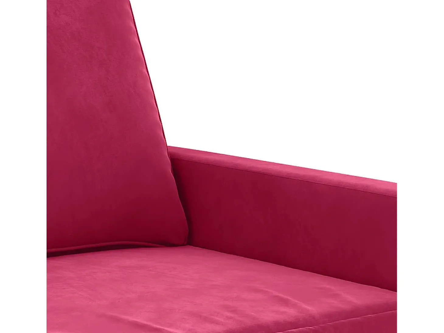 Sofá de 3 lugares veludo 180 cm vermelho tinto