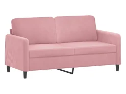 Sofá de 2 lugares veludo 140 cm rosa