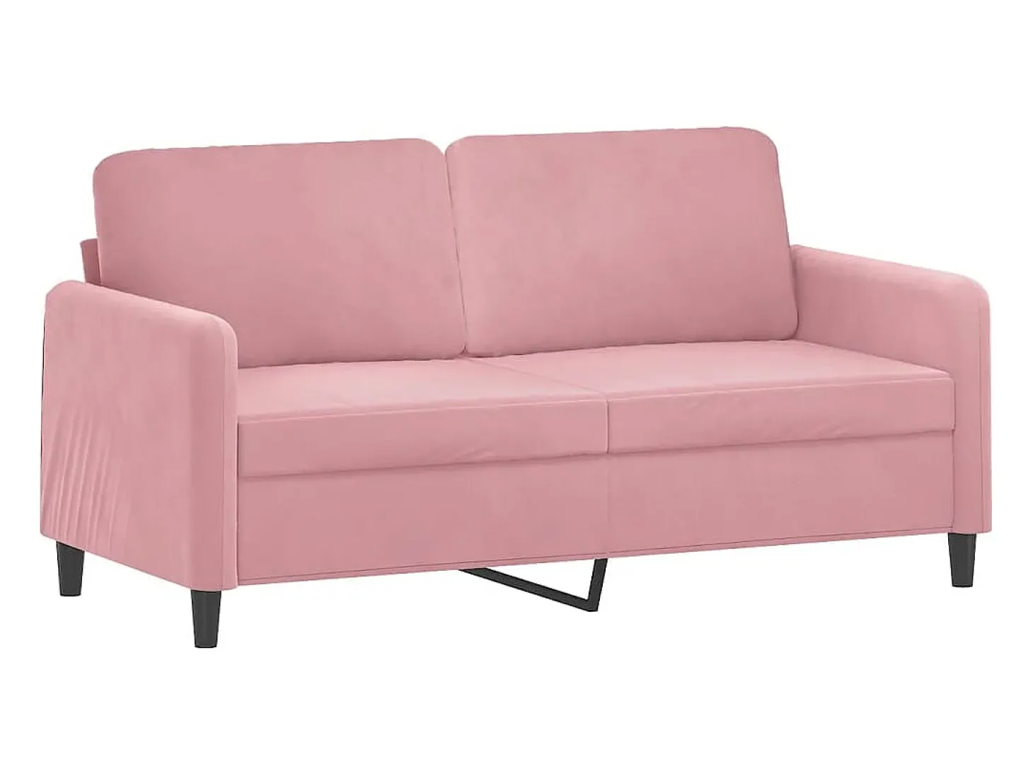 Sofá de 2 lugares veludo 140 cm rosa