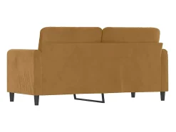 Sofá de 2 lugares veludo 140 cm castanho