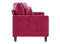 Sofá de 2 lugares veludo 140 cm vermelho tinto